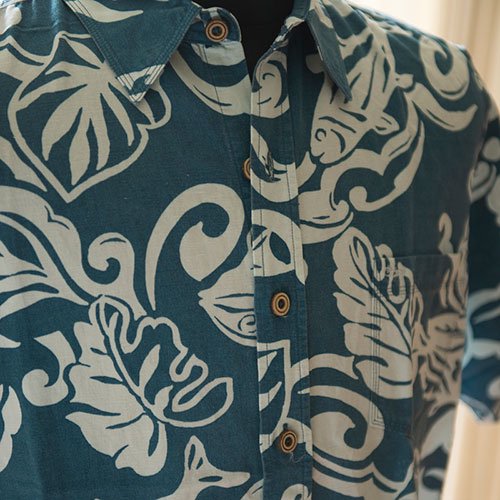 Vintage Aloha Shirt/　HONOLUA　ブルーグリーンｘパステルオリーブ　Mサイズ -  ハワイアン雑貨、プルメリアやハワイ植物の通販専門店 | Lani Hawaii（ラニハワイ）