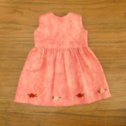 ノースリーブ ワンピース バラの刺繍 ピンク 28cmサイズ