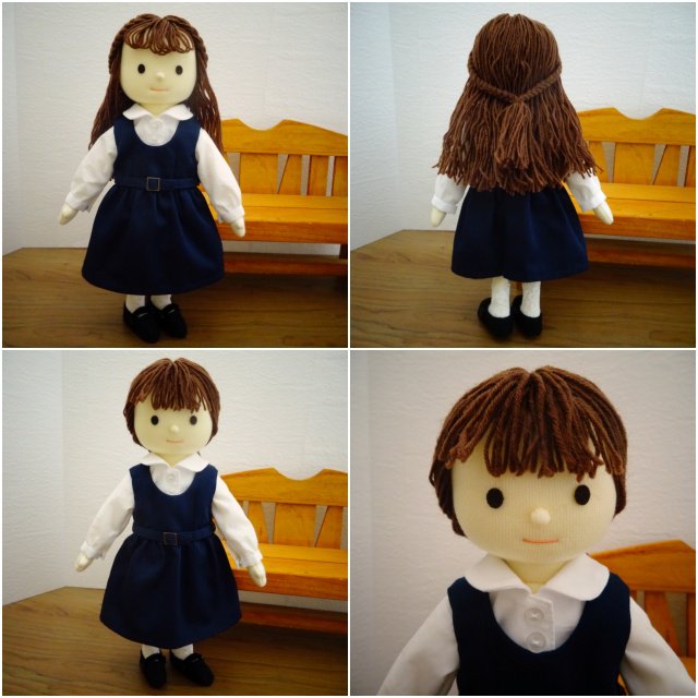 着せ替え人形 幼稚園 制服 女の子 三人セット BR3-1 28cmサイズ