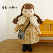 着せ替え人形 黄色 チェック ワンピース 女の子 BR3-2 28cmサイズ