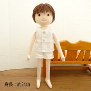 着せ替え人形 男の子 白 タンクトップ ショーツ 布人形 BR2-2 34cmサイズ