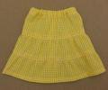 ティアードスカート ギンガムチェック 黄色 34cmサイズ