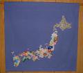 旧国名 日本地図 タペストリー パープル