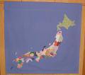 日本地図 タペストリー パープル