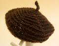 人形用 手編み ベレー帽 茶 34cmサイズ