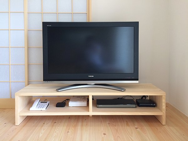 木製テレビボード/サイズオーダー｜桧無垢家具｜シンプルなテレビボード