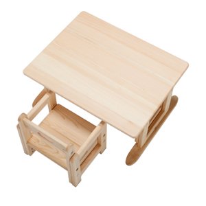 幅70/奥行き56/高さ33～51(cm)高さ変更｜木製キッズテーブル/子供部屋 