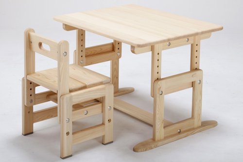 幅70/奥行き56/高さ33～51(cm)高さ変更｜木製キッズテーブル/子供部屋 