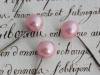 French vintage light pink glass pearl with wire 2/lot
