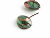 French vintage emerald/copper marble glass on wire