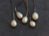 French vintage ivory glass drop pearl with wire 2/lot
