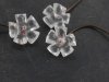 French vintage clear glass flower on wire 2/lot