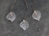 French vintage clear glass leaf on wire