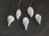 French vintage white glass petal on wire 2/lot