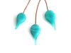 French vintage turquoise green glass petal on wire 2/lot