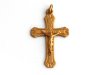 French vintage matte gold cross pendant