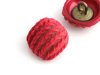 French vintage red herinbone button
