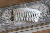 French vintage antique white hair comb :c
