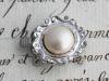 vintage silver pearl set clasp