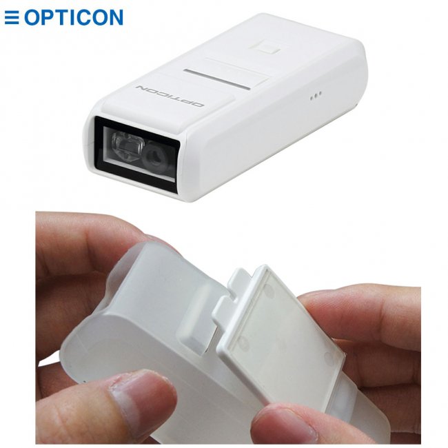 オプティコン Mobile+Oneシリーズ OPN-4000i Bluetooh ワイヤレス CCDバーコードリーダー データコレクタ セット(シリコンカバー付き) ホワイトの画像