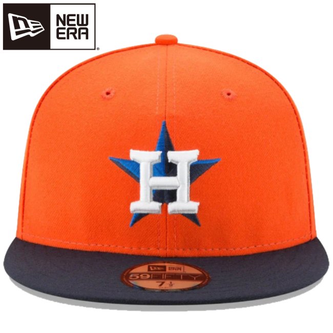 ニューエラ 59FIFTY MLBオンフィールド ヒューストン・アストロズ オルタネイト 2022年モデル オレンジ ネイビー 1個の画像