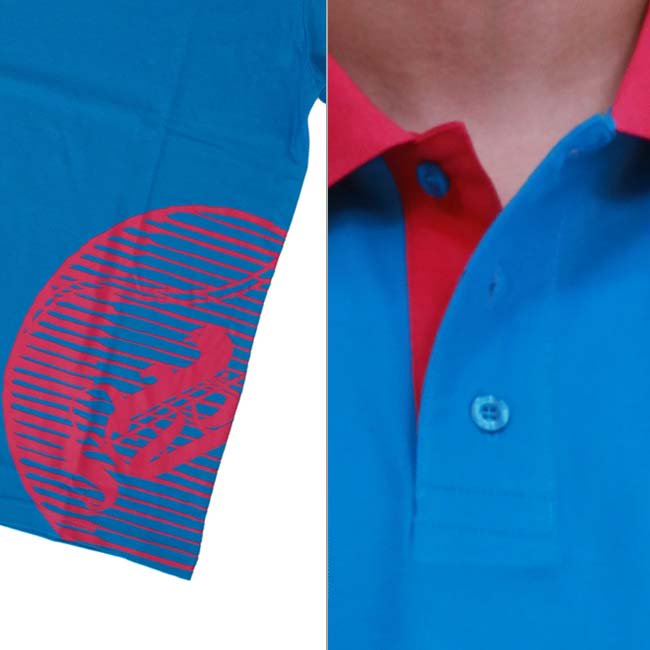 【SALE】リッチ ヤング S/S ポロシャツ ブルー ピンク RY-SU10-10の画像