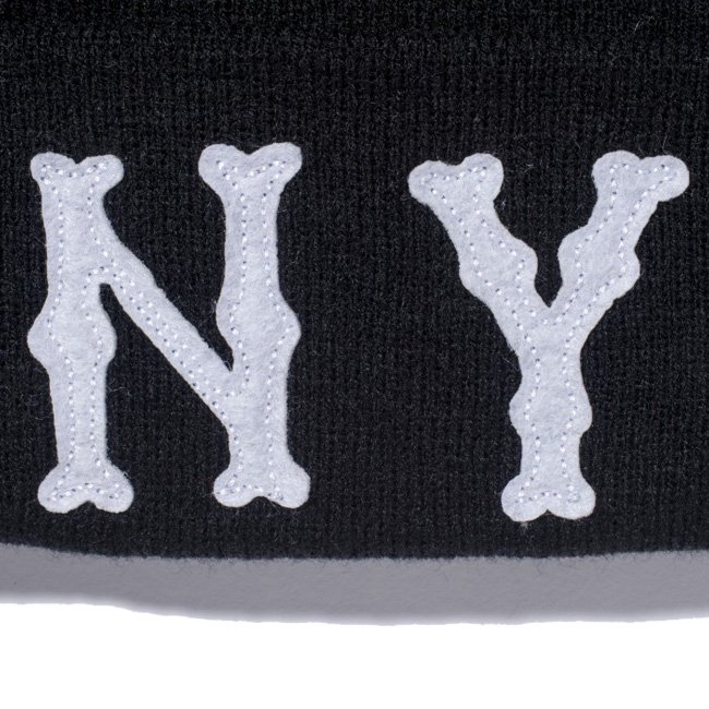 ニューエラ ニットキャップ ベーシックカフニット チームロゴ ニューヨーク ハイランダース ブラック ホワイト ブラックの画像