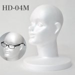 【在庫処分セール】マネキンヘッド 顔付き 耳付き 発泡スチロール製 ホワイト [HD-04M-WH]