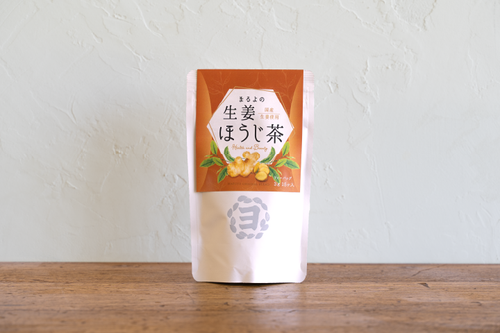 まるよの生姜ほうじ茶(紐付きティーバッグ15個入) - まるよ茶屋オンラインショップ