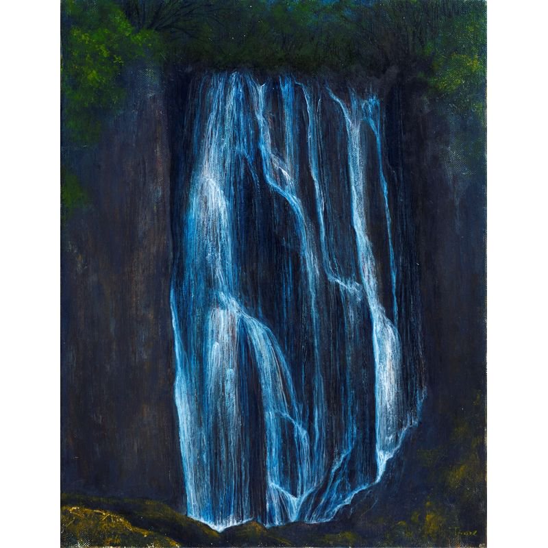 田原常崇 「滝」 油彩６号 - 一枚の繪オンラインショップ