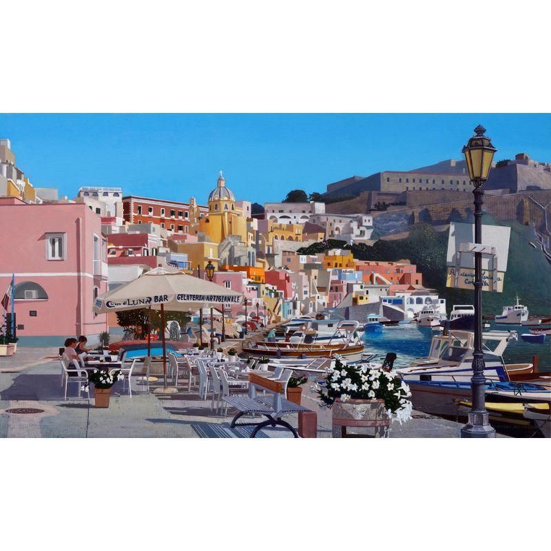 池田誠史 「プロチダの休日」 油彩M6号 額付き - 一枚の繪オンライン