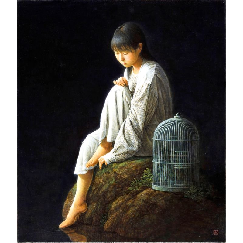 磯山秀夫 「静寂（しじま）の夢」 油彩10号 額付き - 一枚の繪オンラインショップ