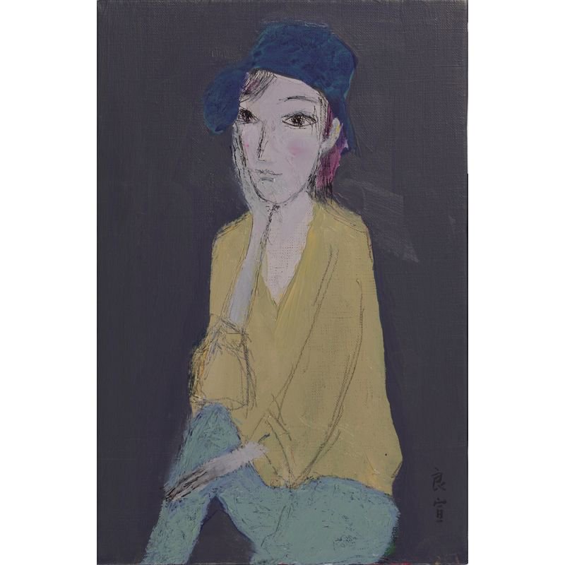 飛田良宣 「女性像」 油彩P４号 額付き - 一枚の繪オンラインショップ