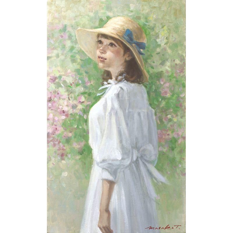 田所雅子 「小バラの小道で」 油彩M8号 額付き - 一枚の繪オンライン