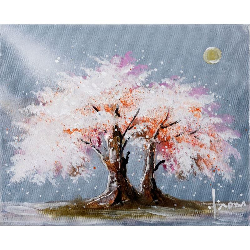 立川広己 「朝・夫婦桜」 油彩3号 - 一枚の繪オンラインショップ