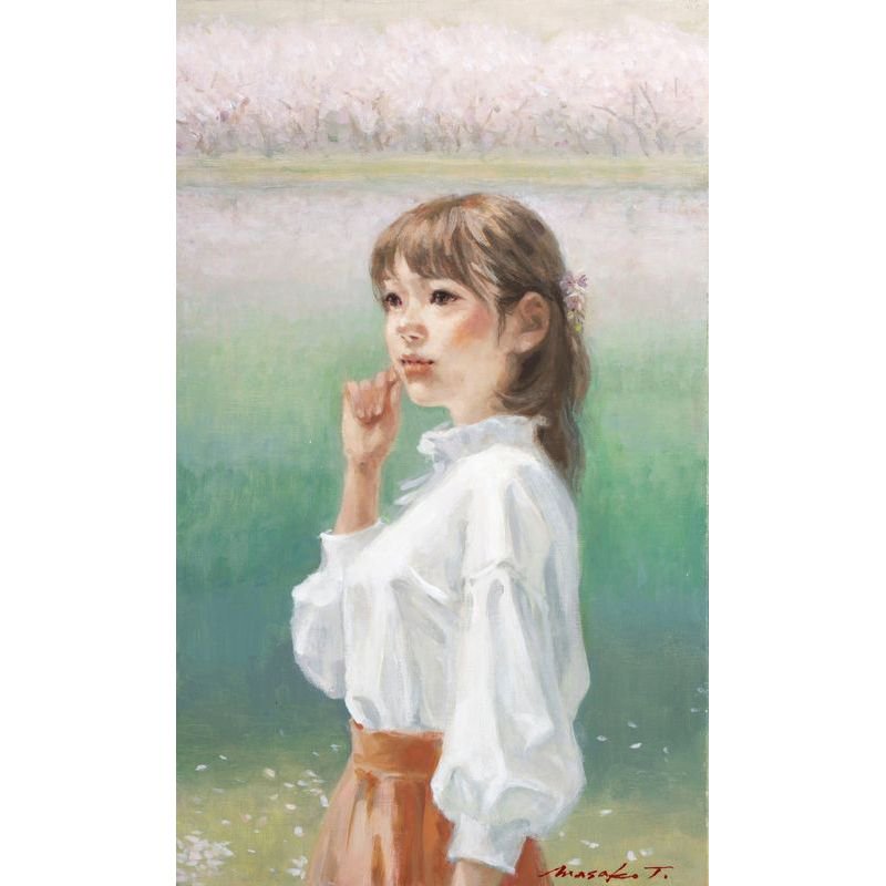 田所雅子 「春の予感」 油彩Ｐ８号 
