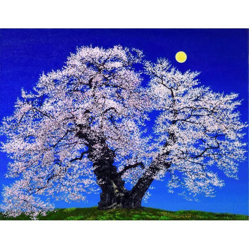 百瀬太虚、【四天桜（滝桜）】、希少な額装用画集より、美品、新品額装付 百瀬太虚、【四天桜（滝桜）】、希少な額装用画集より、美品、新品額装付