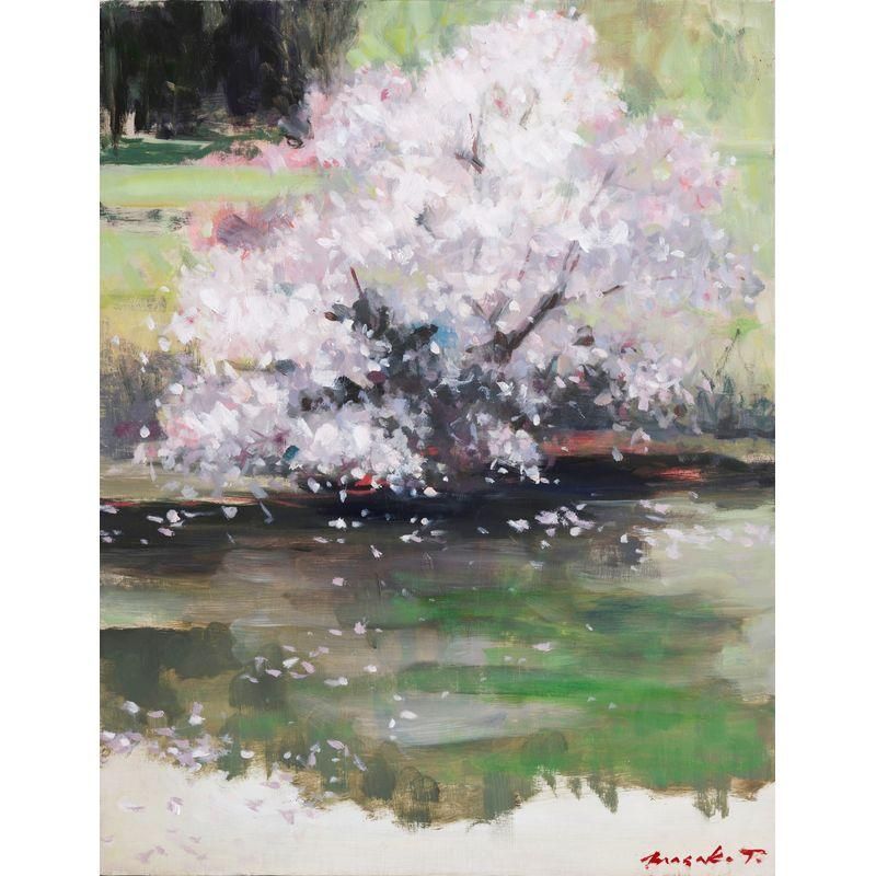 田所雅子 「鏡桜」 油彩6号 - 一枚の繪オンラインショップ