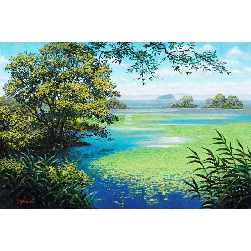 油絵 風景画 ☆【やまふじ 枯木・巨木】P30号【7月】 美術品