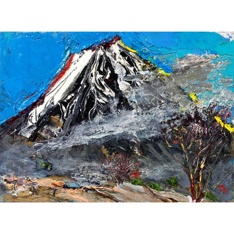 伊藤晴子 油絵 富士山 - 絵画/タペストリ