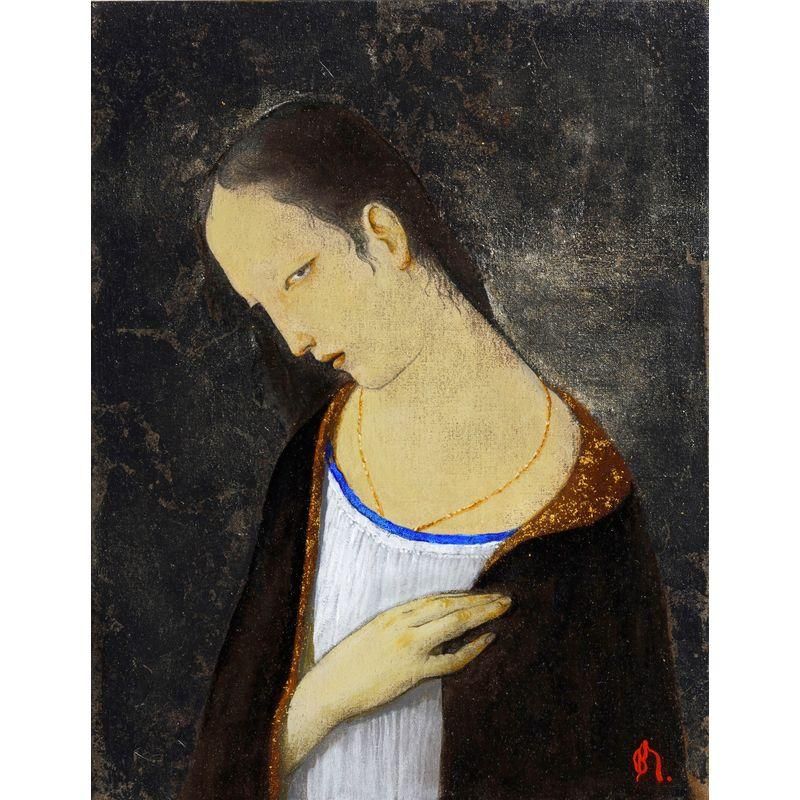 吉岡正人 「寒い夜」 油彩5号 - 一枚の繪オンラインショップ