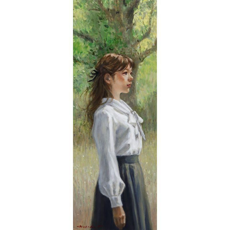 油彩人物画 メガネの男性 板に油 33cm×24cm k-klip - kazuo kawasaki 川崎和男 眼鏡とサングラスの専門店です。