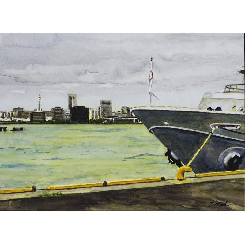 港の風景 水彩画 2022年作 水彩画 港の風景 2022年 作成