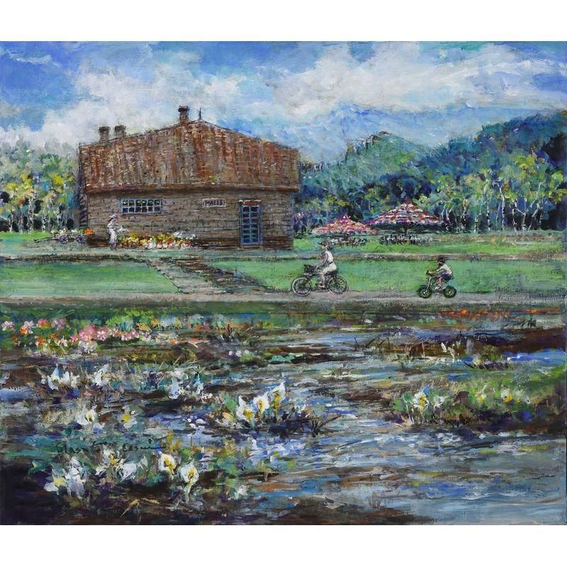 雪の道庁　油彩画　碓井正人　真作　風景画 雪の道庁 油彩画 碓井正人 真作 風景画