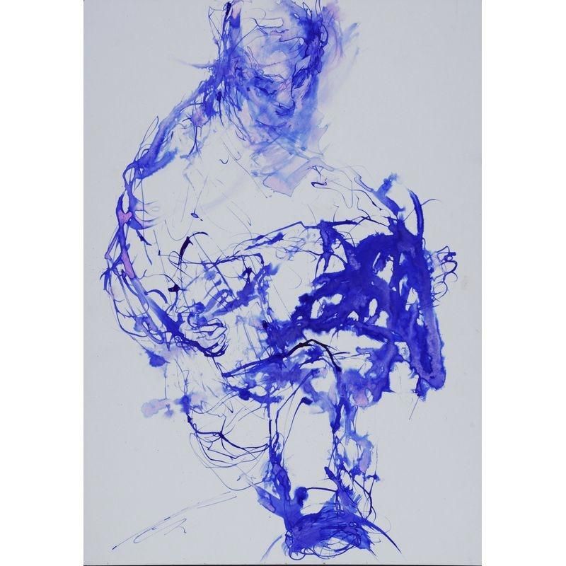 高林敏雄 「アコーディオン」 ドローイング10号大（51.3×36.3cm