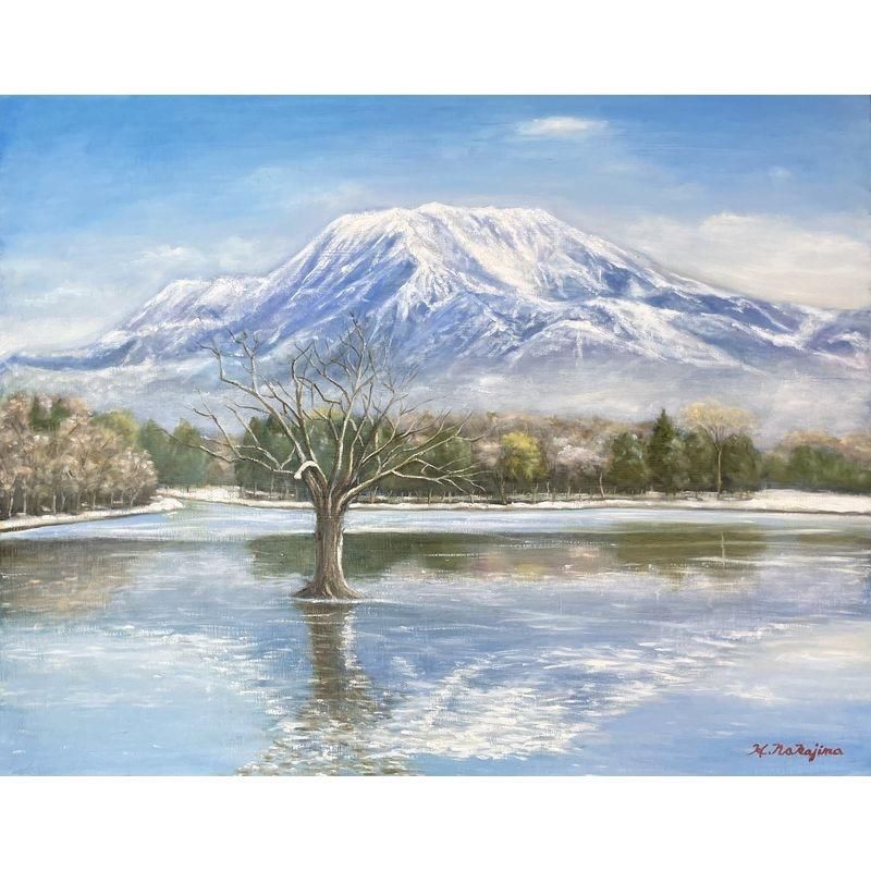 【お年玉セール特価】 中島裕司 「伊吹山冠雪」 一枚の繪オンラインショップ - 油彩30号 絵画