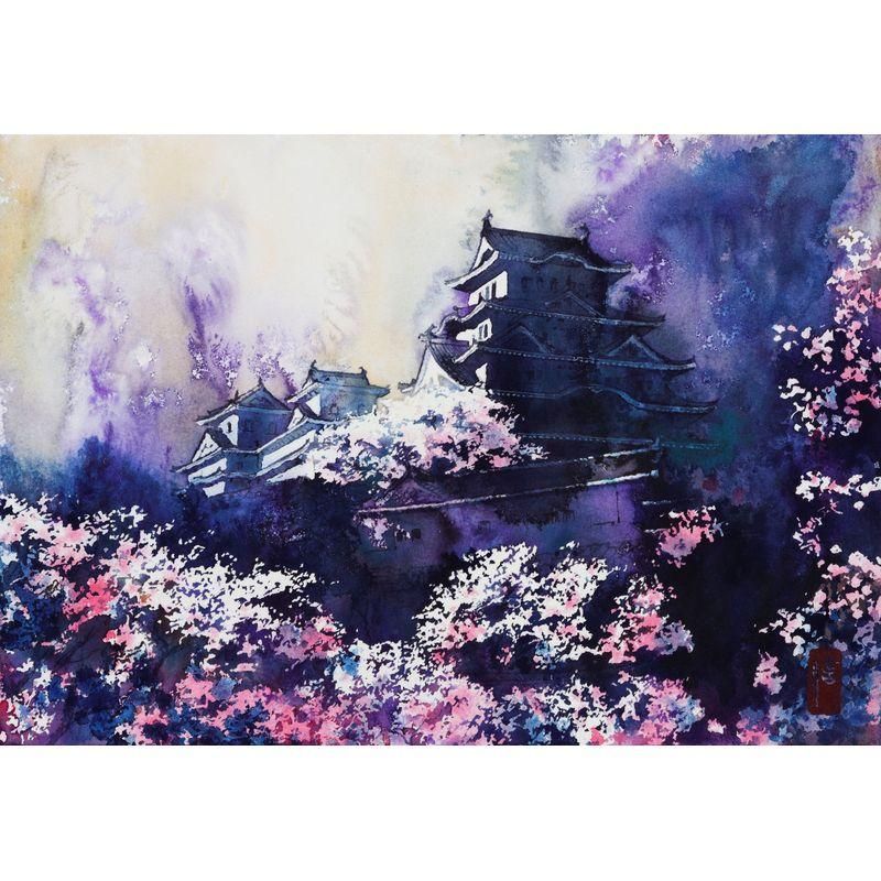 内田信隆 「桜」 水彩6号大（27.7×40.1cm） - 一枚の繪