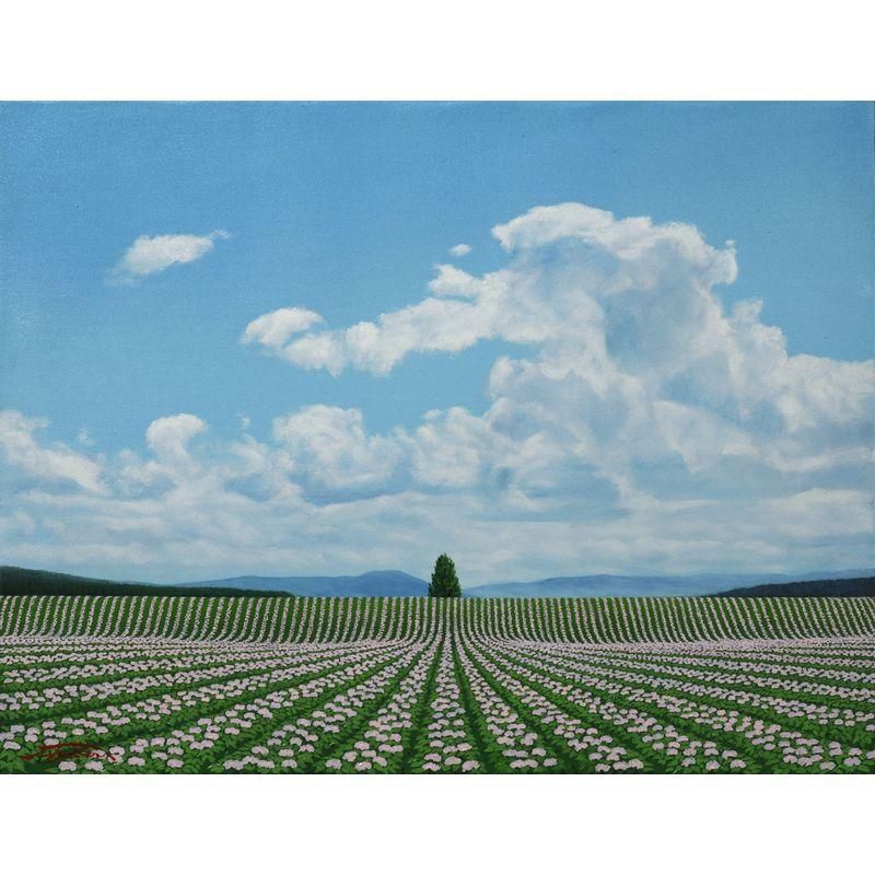 ジャスミンの風が通る丘 水彩画原画 水彩画原画 紅葉の妙高高原