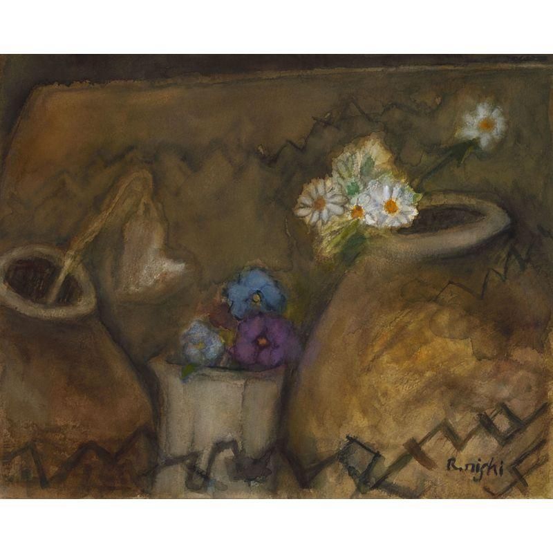石川善一【藤】希少画集画、状態良好、新品高級額装付
