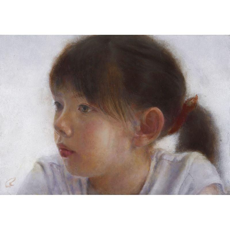 池田誠史、【桜】、希少な額装用画集画、新品高級額 額装付、状態良好 池田清明【姉妹】希少な額装用画集より、状態良好、新品高級額装